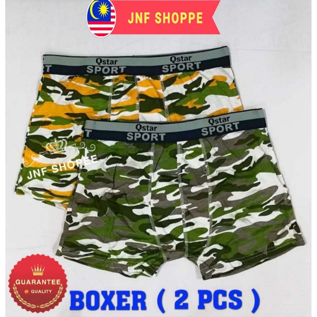 MEN BOXER ( 2 PCS ) UNDERWEAR Lelaki SELUAR DALAM Lelaki Seluar Pendek