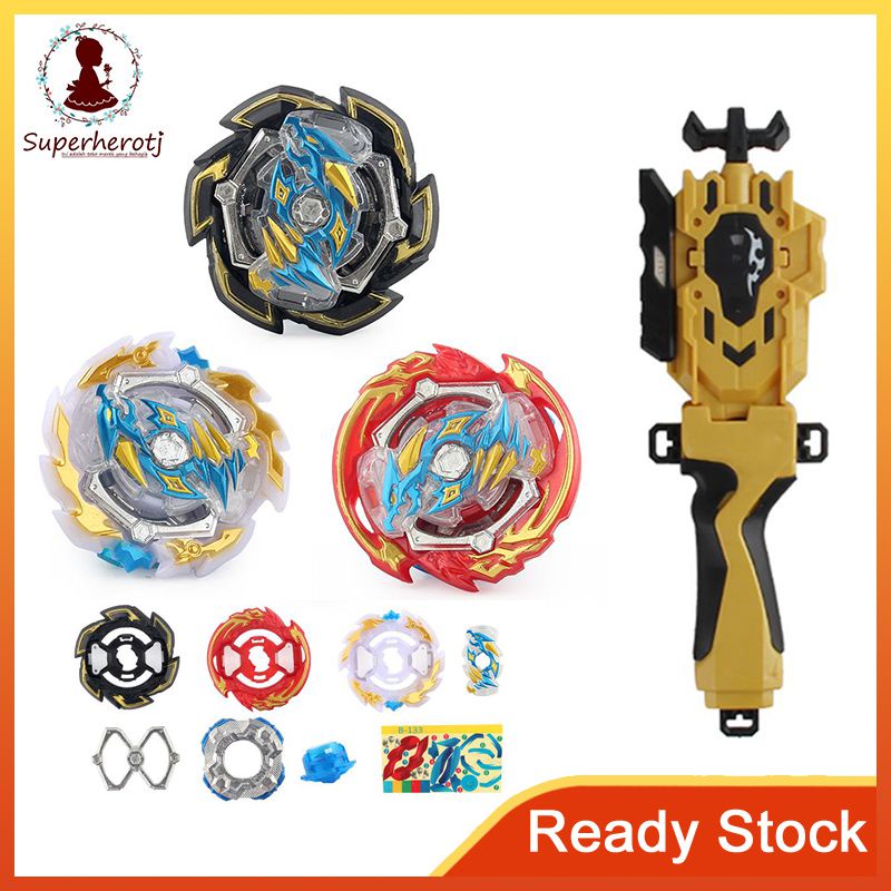 Mainan Beyblade Burst Fight GT B133 3 IN 1 Starter Ace Dragon Toy With
