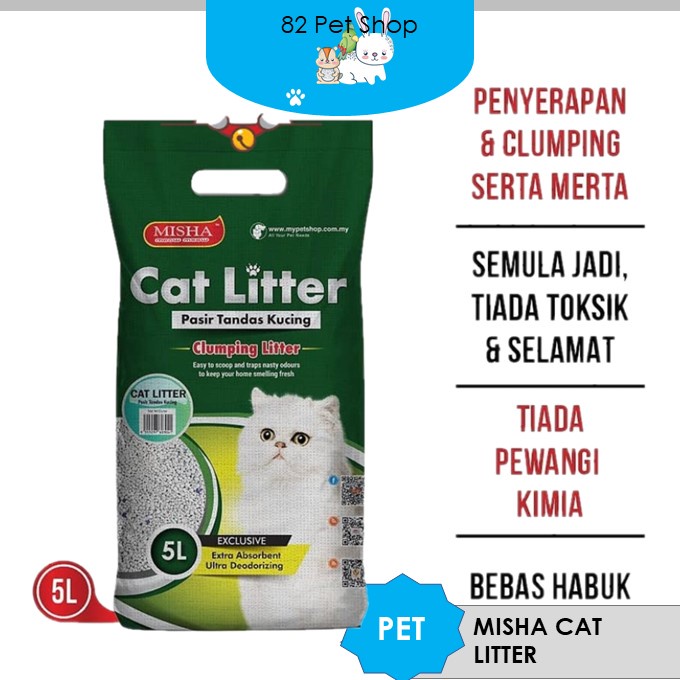 Clumping Cat Litter Pasir Kucing Misha 猫砂 (5L) Shopee Malaysia