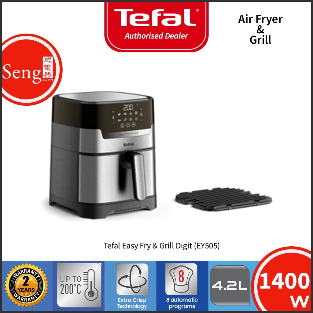 Tefal Air Fryer 4.2L Easy Fry & Grill Digit Deluxe EY505D27 EY505D High