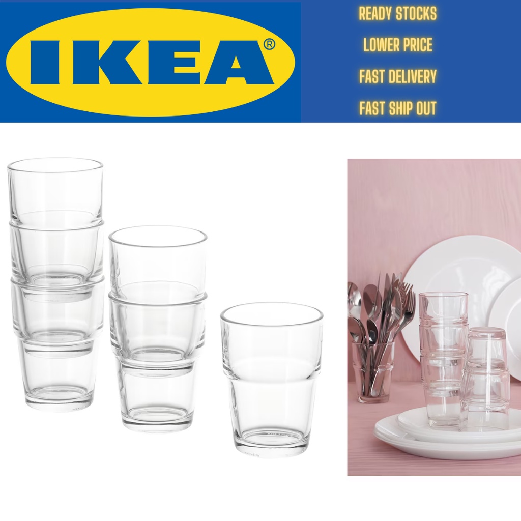 IKEAREKO Glass, clear glass, 17 cl (6pcs per box) Shopee Malaysia