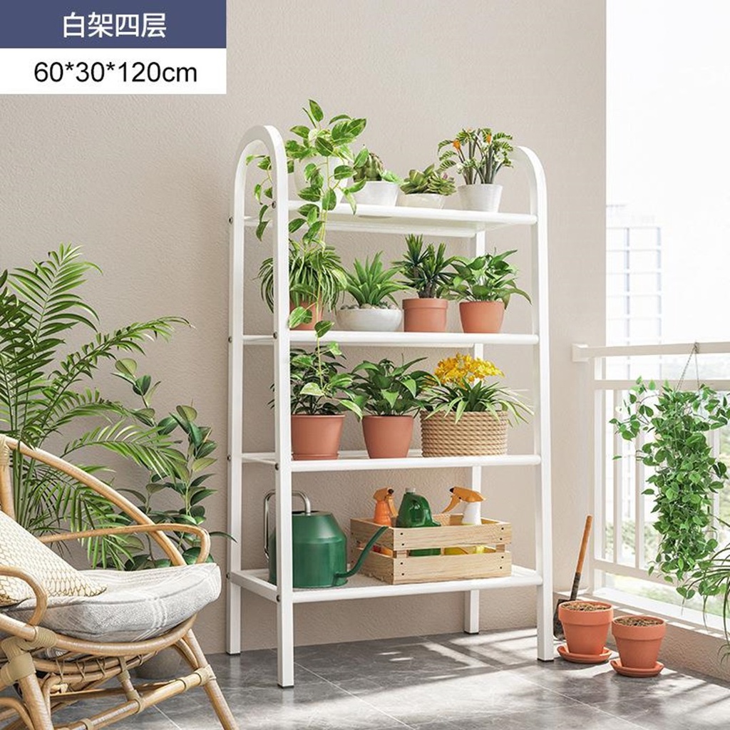 4/5 Tier Iron Flower Rack Modern MultiLayer Shelf FloortoCeiling