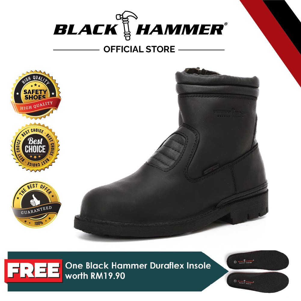 Black Hammer 4000 Series Men's Slip on & Zip Safety Shoes BH4202