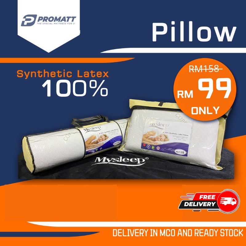 PROMATT 100 SYNTERTIC LATEX PILLOW / BOLSTER / 1+1 SET Shopee Malaysia
