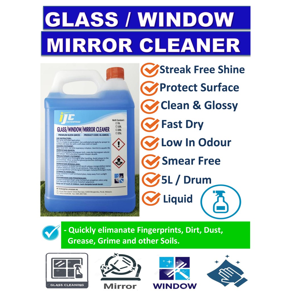 Glass Cleaner / Window & Mirror Cleaner / Liquid / 5L Shopee Malaysia