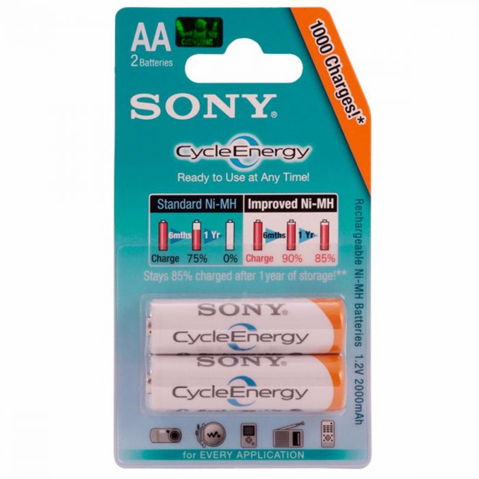 Sony High Capacity 1.2V AA Cycle Energy Gold Rechargeable Battery