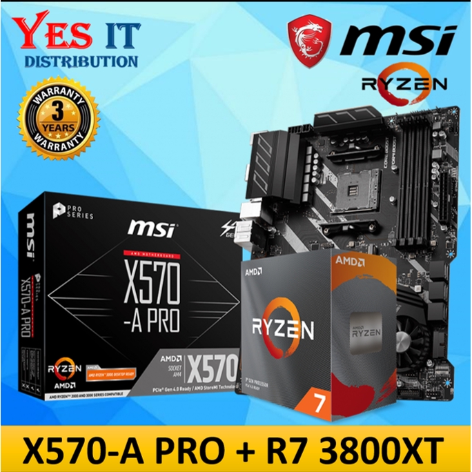 SET] MSI X570A PRO AMD X570 ATX MOTHERBOARD + AMD