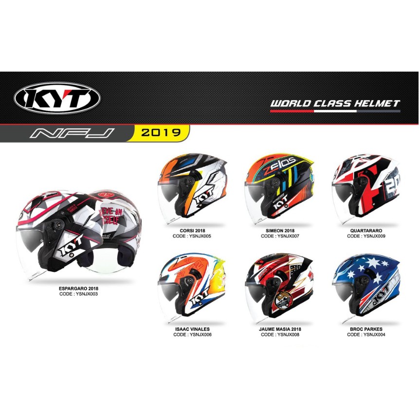 KYT NFJ DOUBLE VISOR MOTO GP DESIGN HELMET | Shopee Malaysia