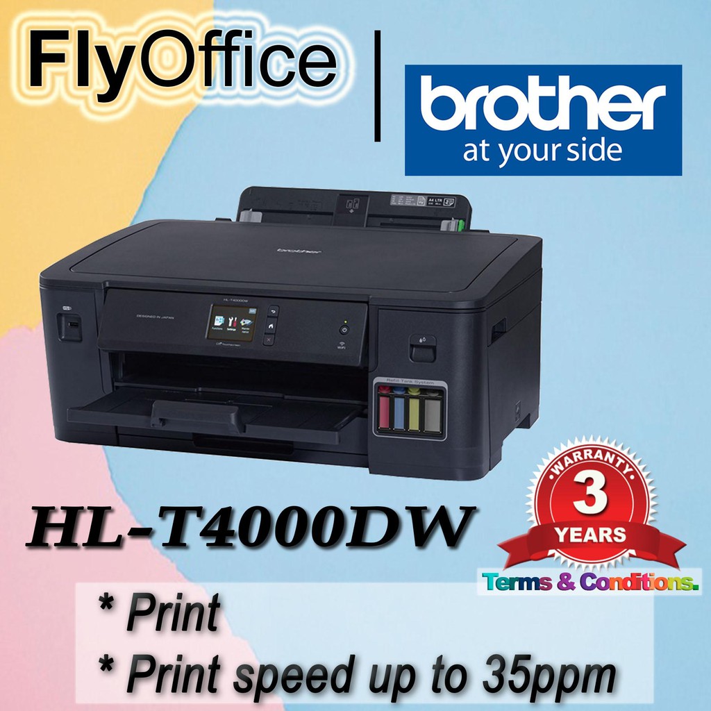 BROTHER HLT4000DW A3 Inkjet Printer, Refill Ink Tank Wireless Duplex