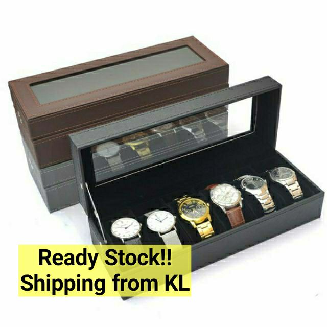 6 Slot Custom Design PU Watch Box / Watch Storage Box / Watchbox