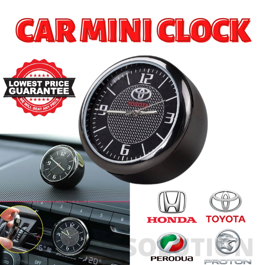 Car Clock Mini Luminous Interior Quartz Clock Jam Kereta Proton Perodua