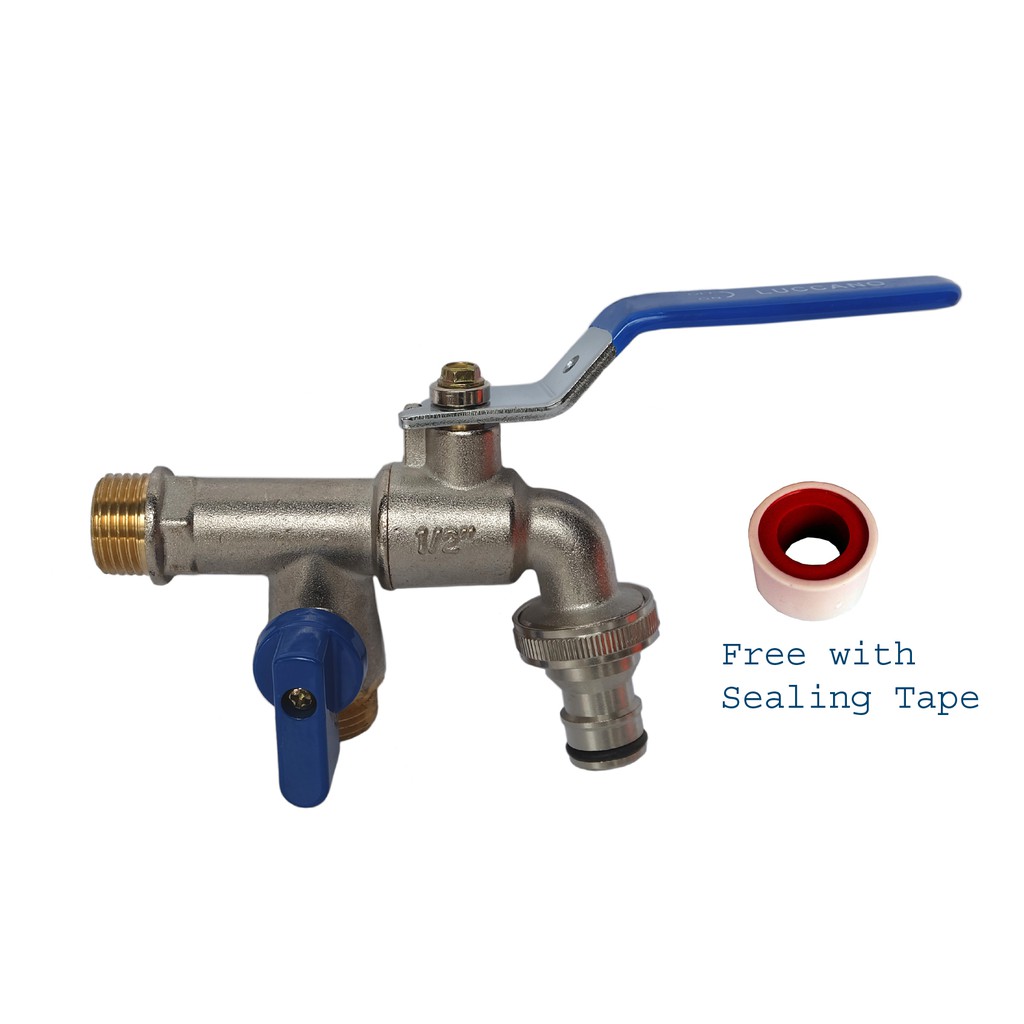Luccano Brass Two Way Faucet Water Tap with Washing Machine Nozzle