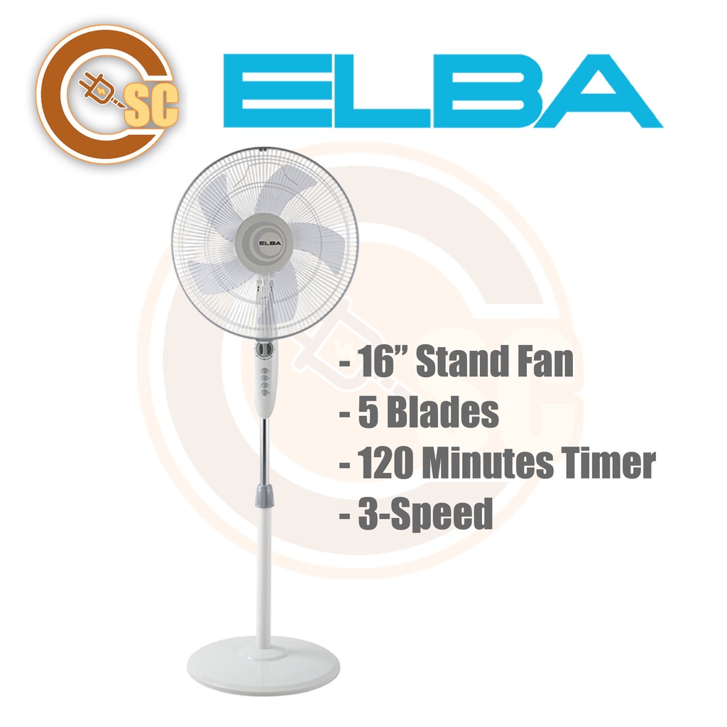 ELBA 16" 5 BLADES STAND FAN WITH TIMER ESFE1639TM(GR) Shopee Malaysia