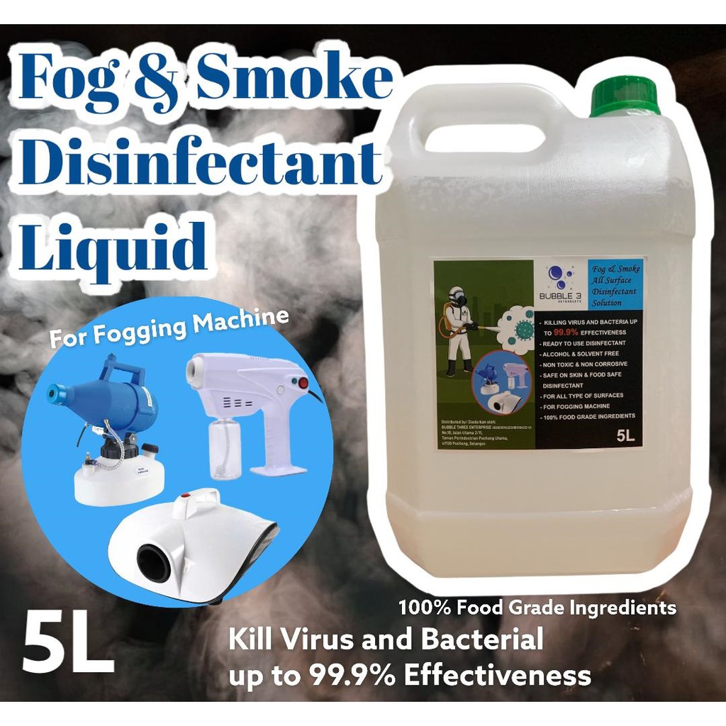 BUBBLE 3 Fog & Smoke All Surface Disinfectant Solution 5L /Fogging