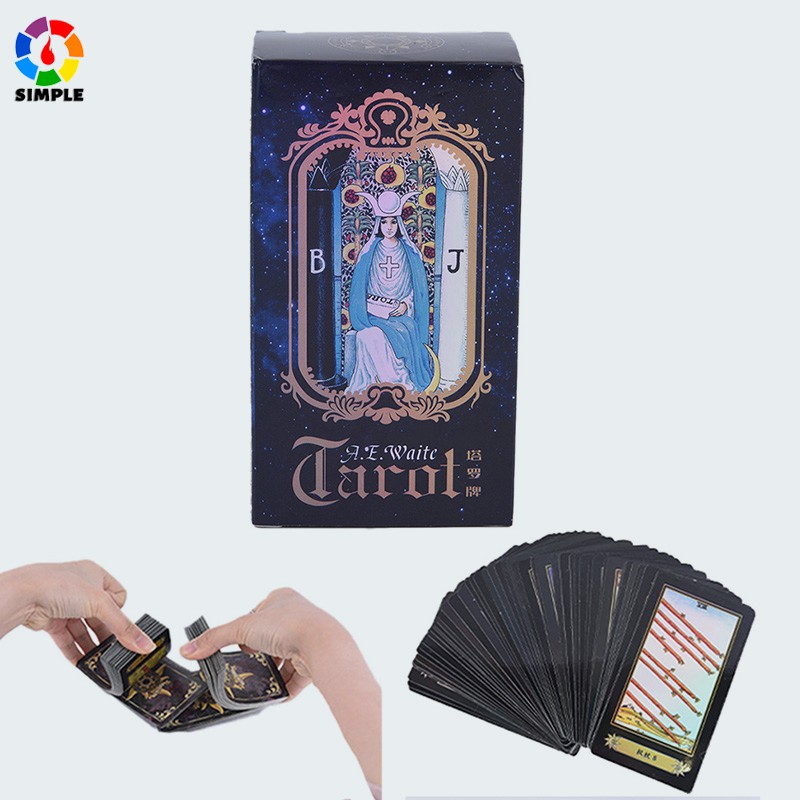 Holographic Tarot Cards Board Game 78 PCS Shine Cards