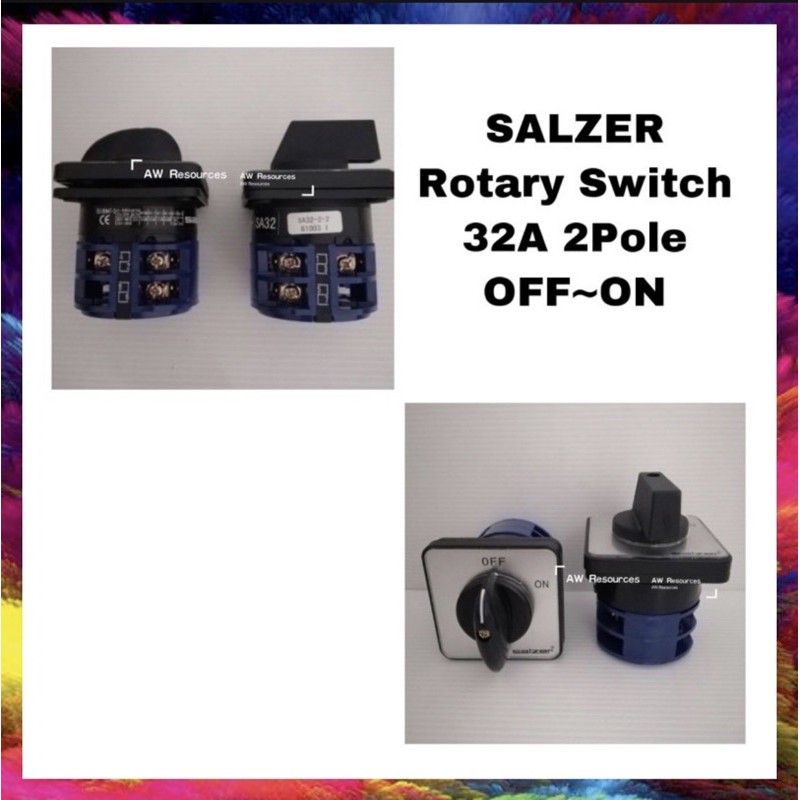 SALZER Rotary Switch 32A 2Pole OFFON Isolator / Selector Switch (Model