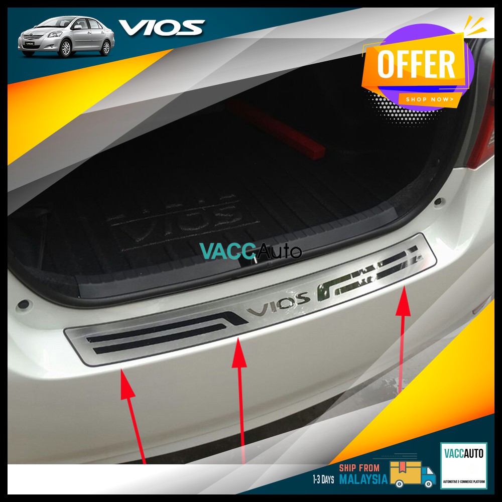 Toyota Vios 2007 2012 NCP93 Rear Bumper Protector Out Car Accessories Vacc Auto Shopee