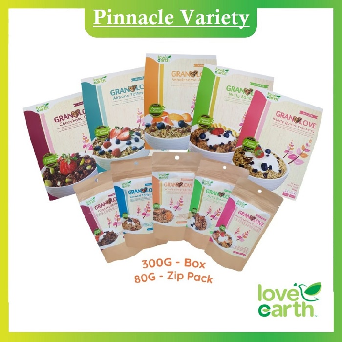 Love Earth Organic Granolove 5 Flavour Instant Cereal Granola 80g/300g