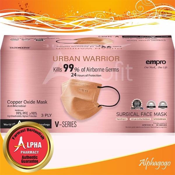 URBAN WARRIOR Copper Oxide Mask AntiMicrobial (3 PLY Surgical Face