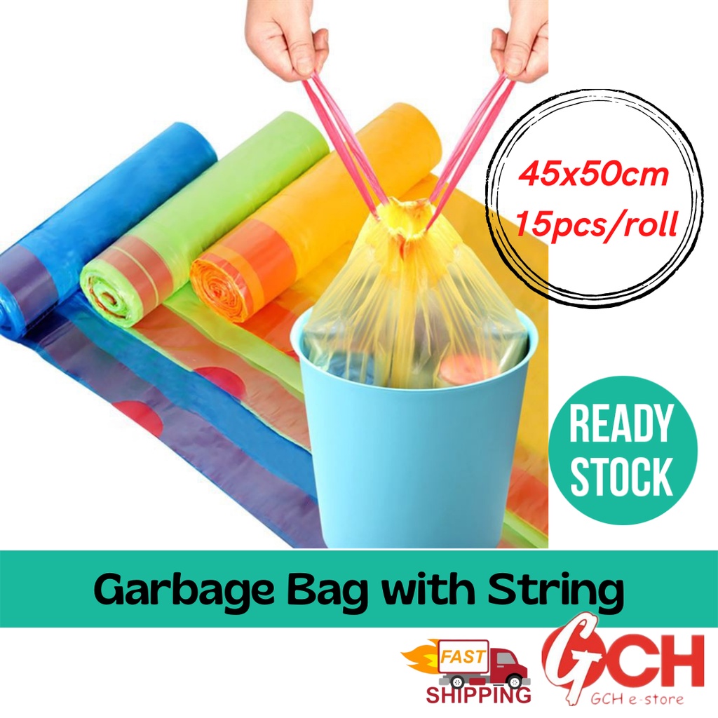 🔥45cmx50cm Garbage Bag Office Cleaning Trash Bags Dustbin with Rope