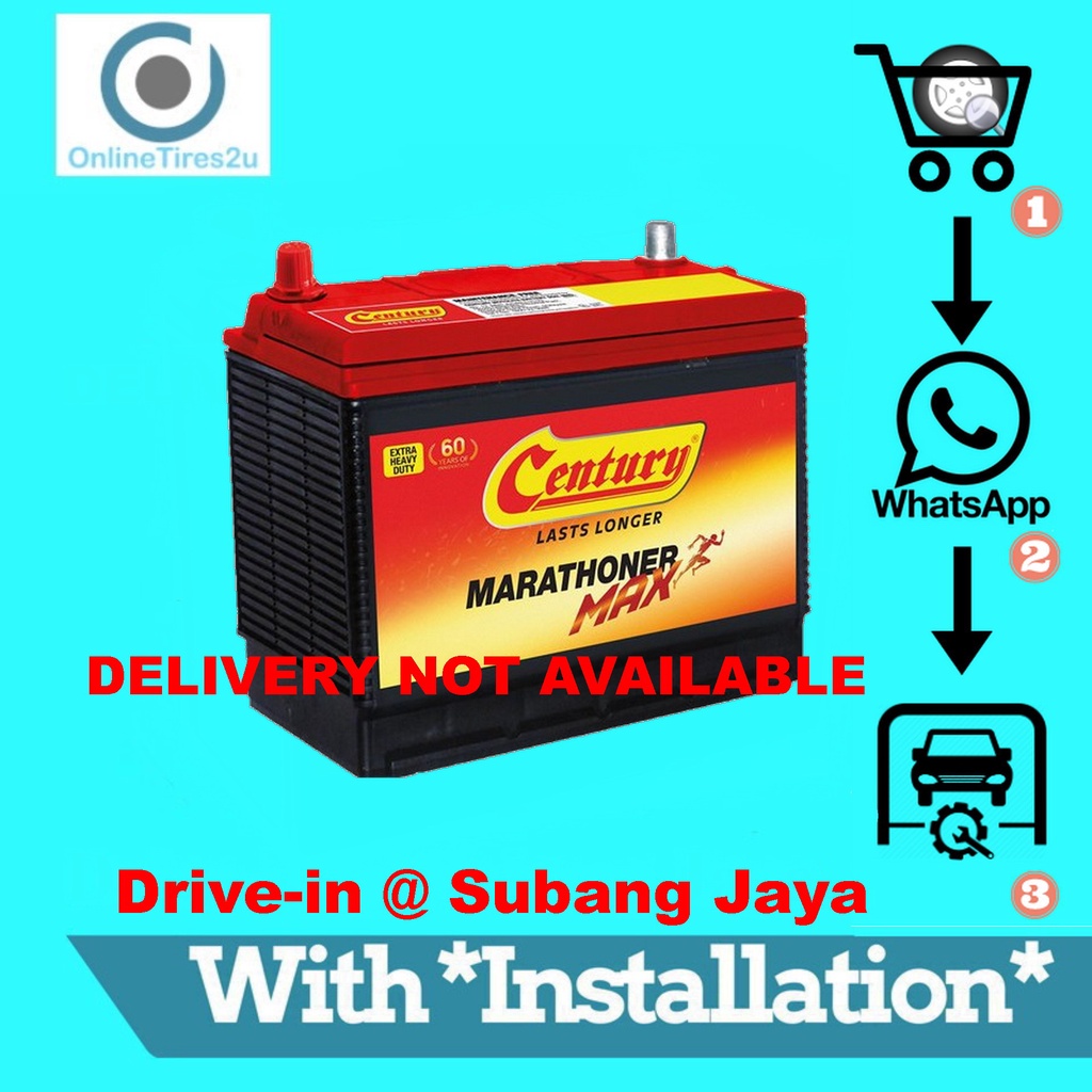 Century Car Battery Q85 (EFB 110D23L) (With Installation) Shopee