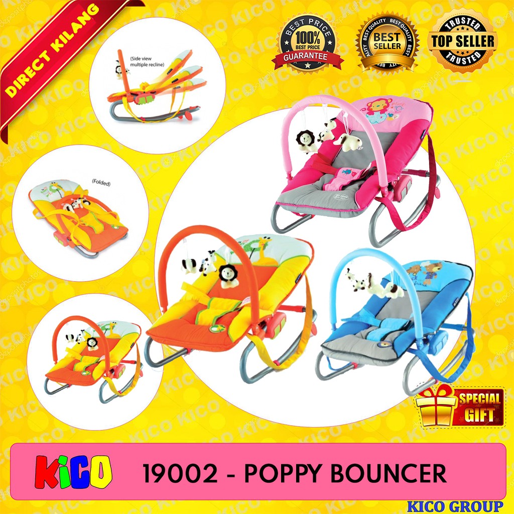 BABY BOUNCER MY DEAR BABY BOUNCER MANUAL COMFORTABLE BED WITH SOFT TOYS NEWBORN TO 16KG 19002