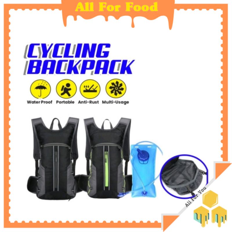 Cycling Backpack + Hydration Bladder 2L ,Large Capacity Waterproof Expandable Helmet Holder