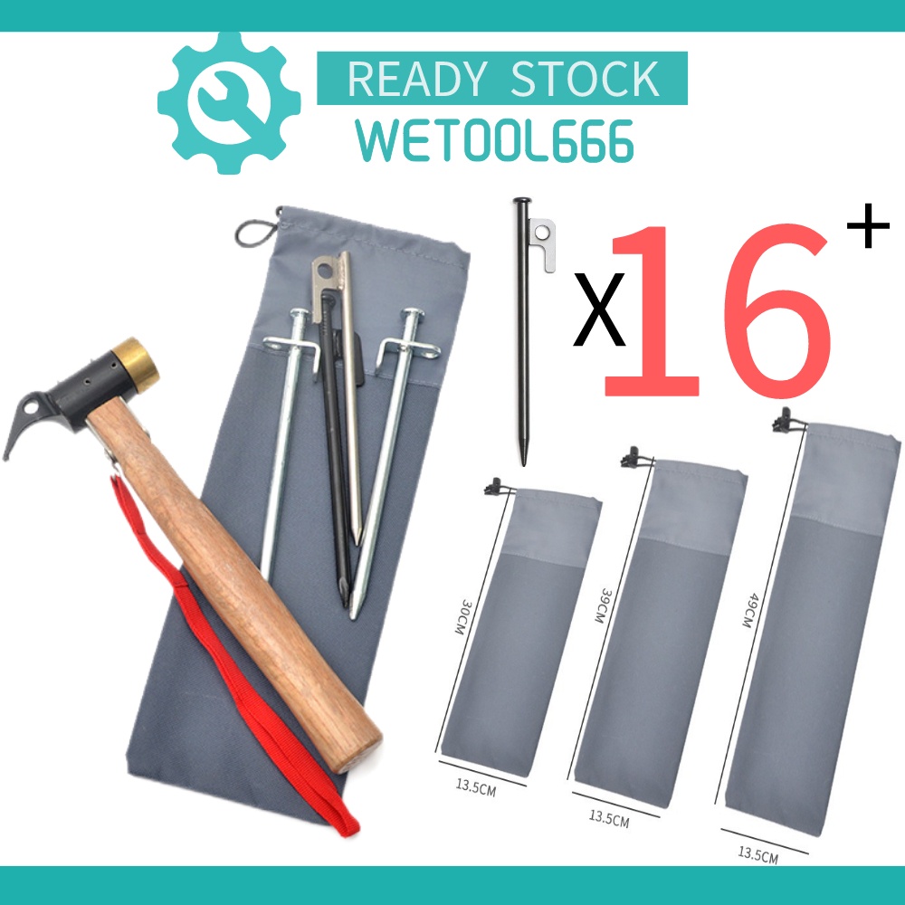 Tent Peg Tent Stake Storage Bag 20/30/40cm for Long Tent Pegs Pouch