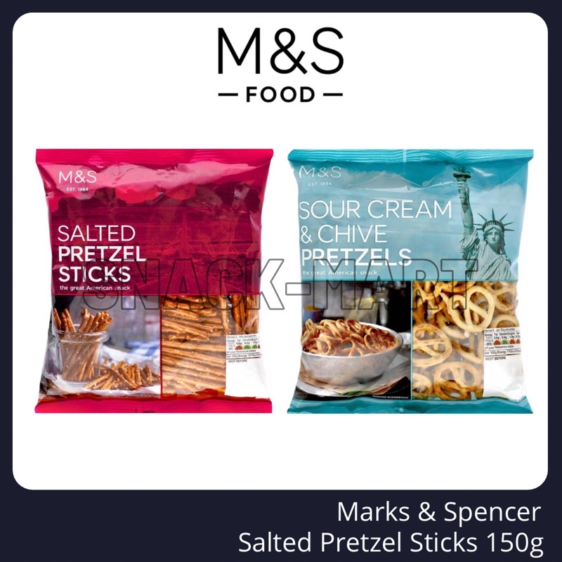 M&S Marks & Spencer Salted Pretzel Sticks / Sour Cream & Chive Pretzels