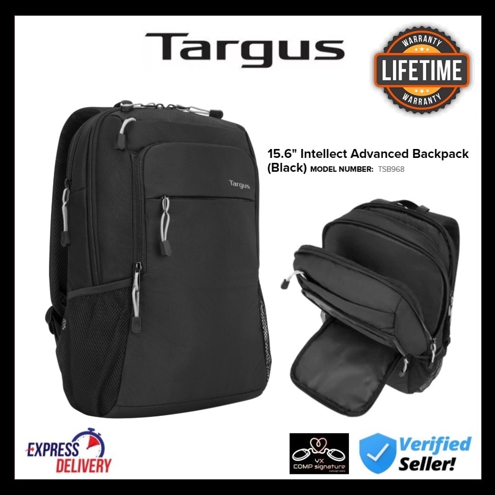 Targus TSB968GL Intellect Advanced 15.6Inch Laptop Backpack, Black Shopee Malaysia