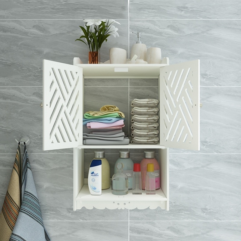 Wall hanging storage bathroom toilet carved design shampoo