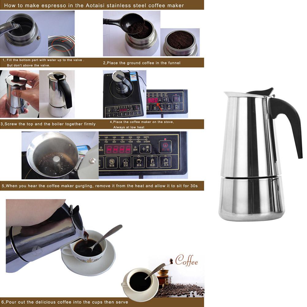 Espresso Maker 2/4/6/9 Cups Italian Stove Top Coffee Percolator Best