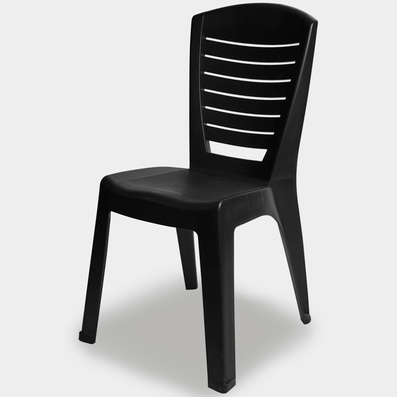 Black Side Chair 161B / Plastic Chair / Dining Chair / Black Chair