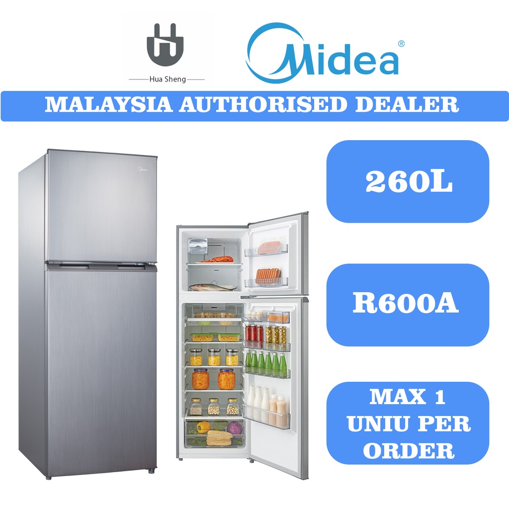 Midea Double Door Refrigerator (260L) MD262V Shopee Malaysia