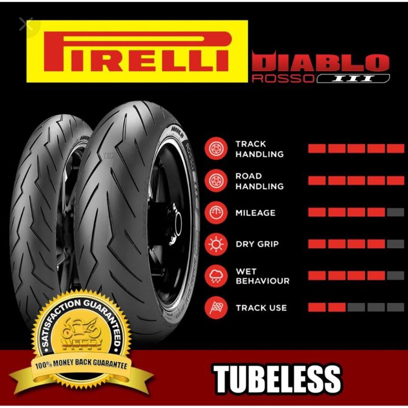 TAYAR PIRELLI DIABLO ROSSO SPORT TUBELESS TYRE MOTORCYCLE Shopee Malaysia