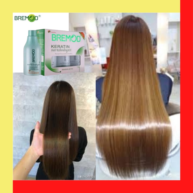 BREMOD KERATIN Hair Rebonding Kit/Ubat Luruskan Rambut (250ml) Shopee
