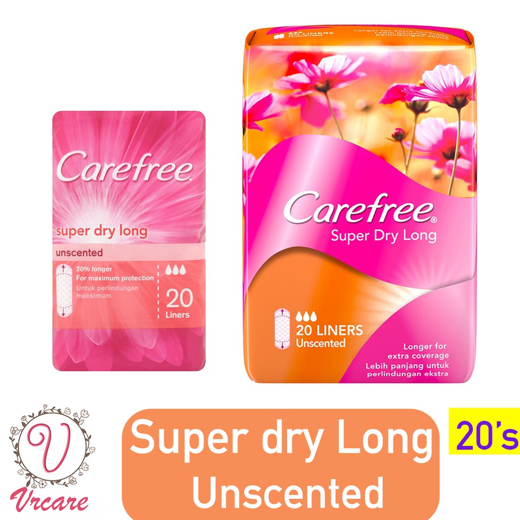 CareFree Super Dry long Unscented 20's Ready stock ( pantyliner