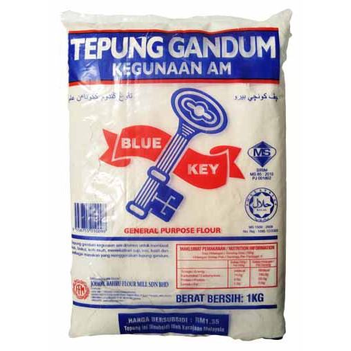 TEPUNG GANDUM CAP KUNCI 1Kg Blue Key General Purpose Wheat