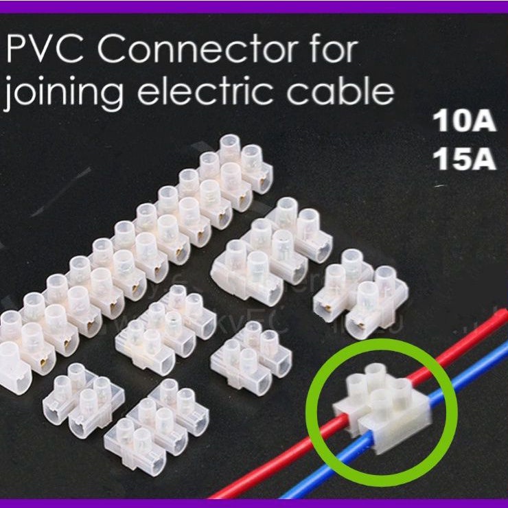 10A 15A PVC Cable Connector / Connector Terminal Block 12 Position