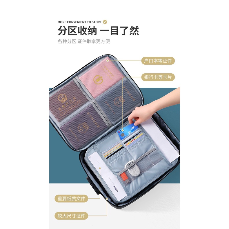 Waterproof Travel Document Storage Bag Family Certificate Document