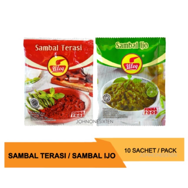 Sambal Terasi / Sambal Ijo Uleg 10 Sachet / Pack | Shopee ...
