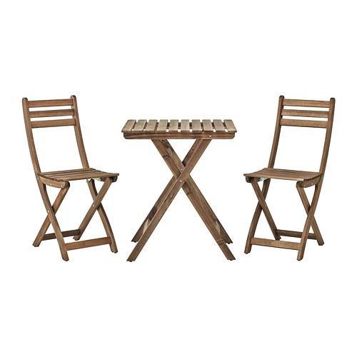 Solid Wood Outdoor Dining Table Set / Balcony Dining Table for Two