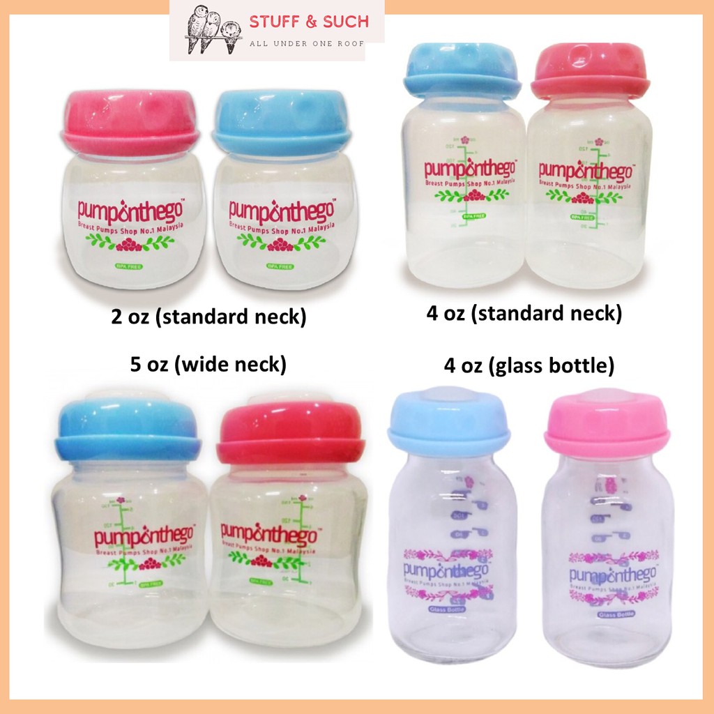POTG Breastmilk Storage Bottle 2oz / 4oz standard neck / 4oz glass