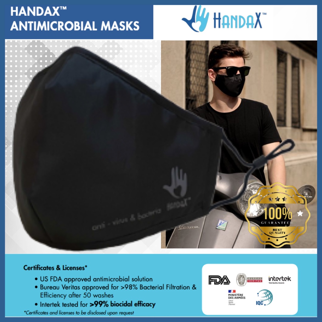 ( WASHABLE & REUSABLE ) HANDAX ANTIMICROBIAL MASKS 3 LAYER ( READY