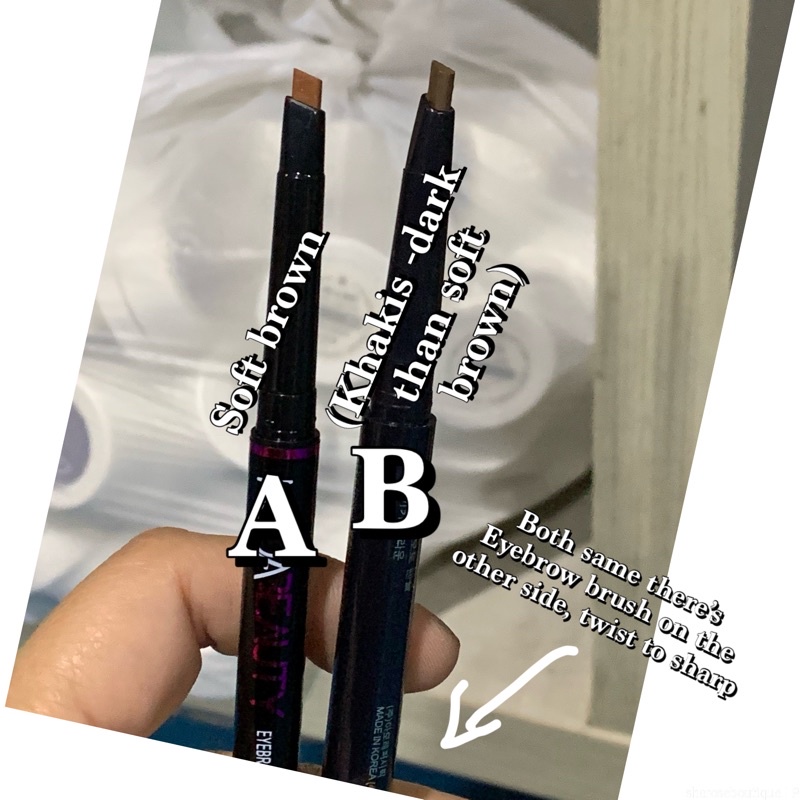 Eyebrow Pencil 2in1 (pencil&brush) Can twist to sharp Shopee Malaysia
