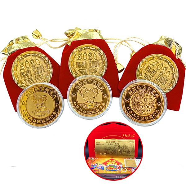 2020 Rat Year Lucky Coin Lucky Dollar Money Gold Foil Banknotes New