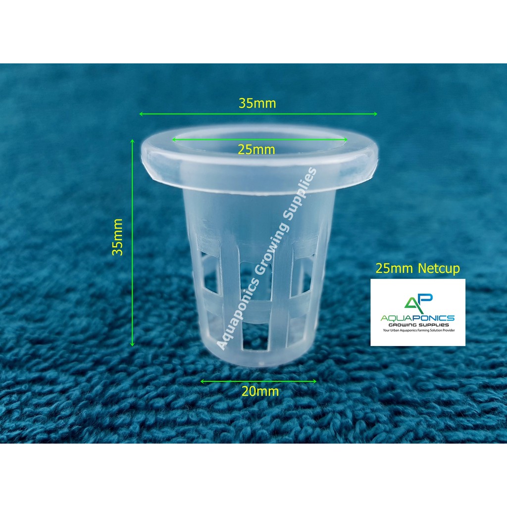 25mm Net Cup 100pcs Aquaponics Hydroponics Net Pot Mesh