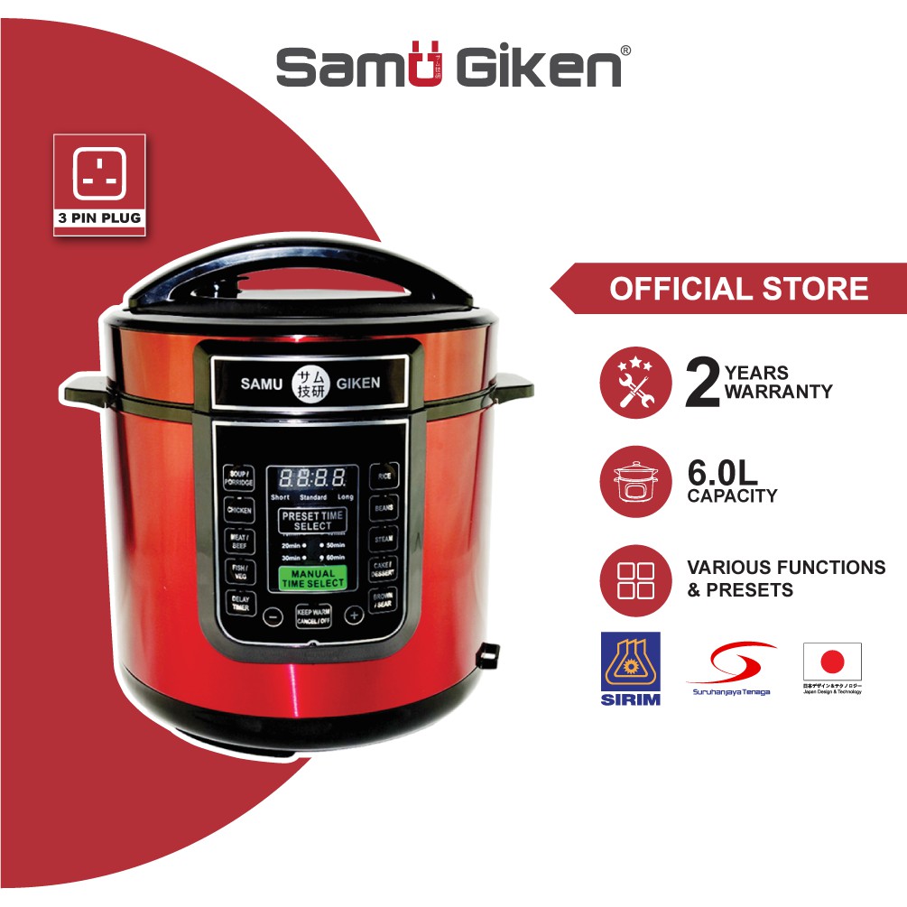 Samu Giken Electric Pressure Cooker Rice Cooker SGPC68R (6.0L