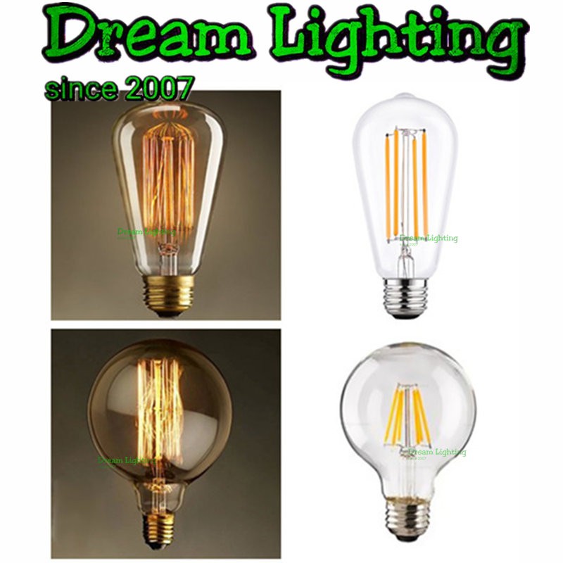 Dream Lighting / Edison Bulb ST64 G80 G95 G125 C35 40W Filament 4W LED