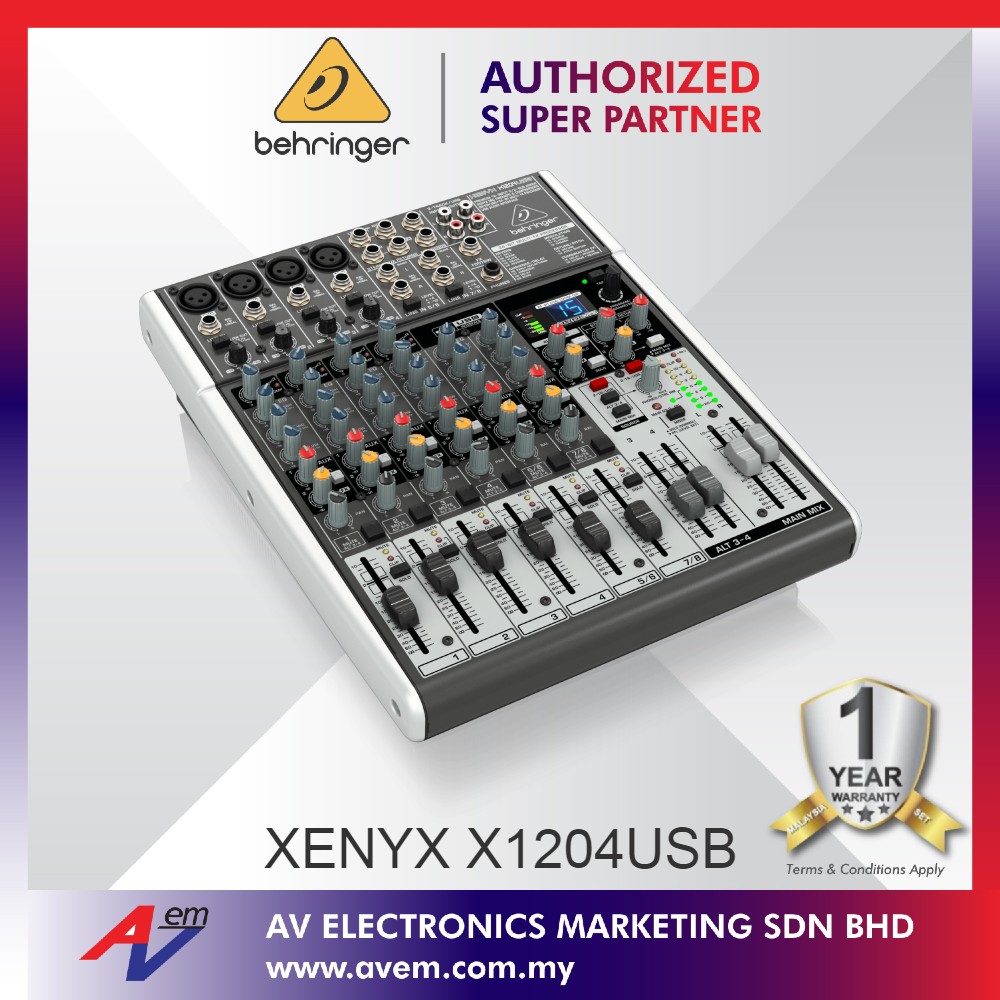 BEHRINGER XENYX X1204USB Mixer with USB and Effects Shopee Malaysia